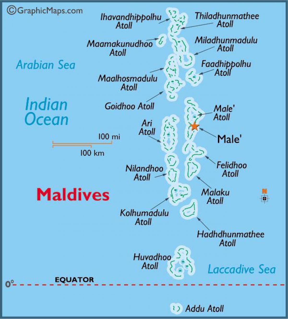 баа Атолл Maldiv xəritə