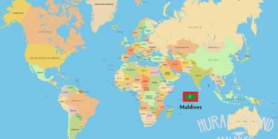 Kart Maldiv adaları dünyanın xəritəsi